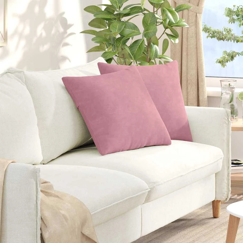 Sofa Pagalvės 2 pcs Rožinė 50 x 50 cm Kordūrinis audinys