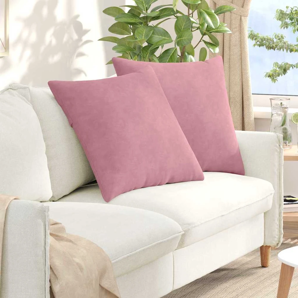 Sofa Pagalvės 2 pcs Rožinė 60 x 60 cm Kordūrinis audinys