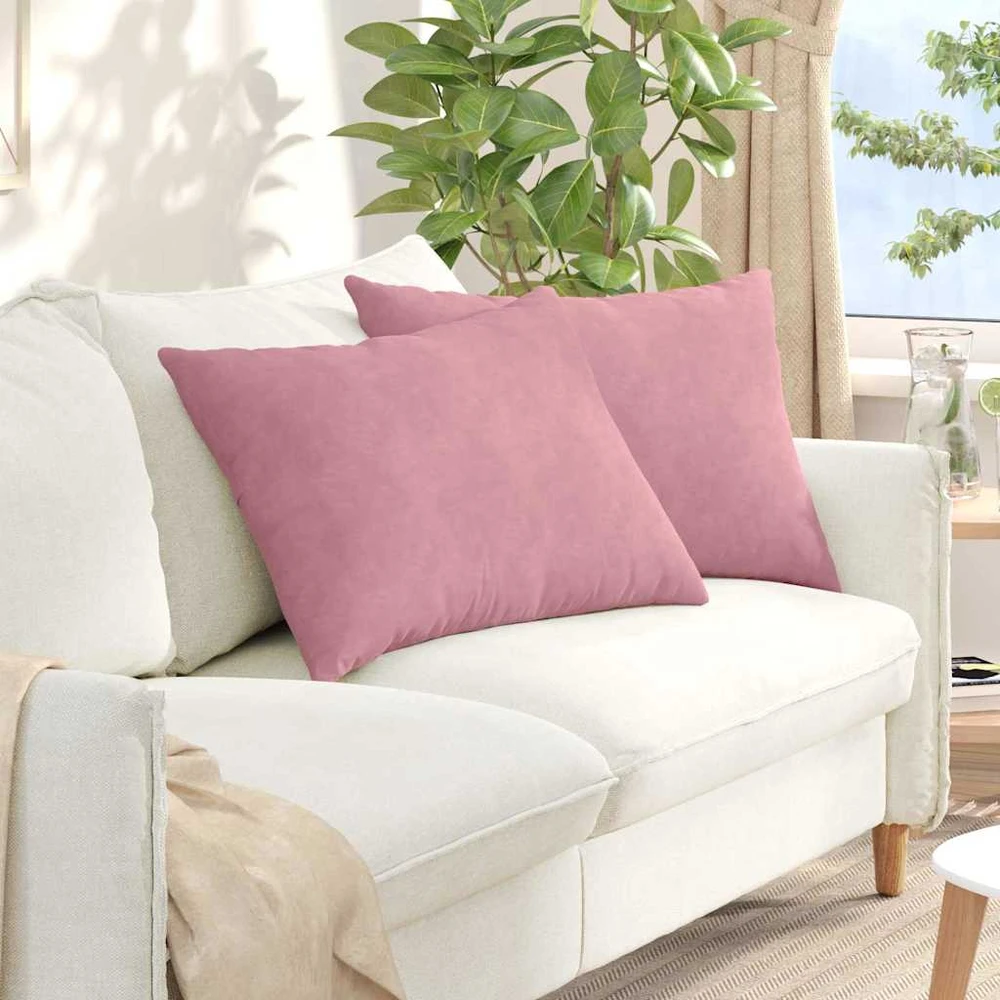 Sofa Pagalvės 2 pcs Rožinė 70 x 50 cm Kordūrinis audinys