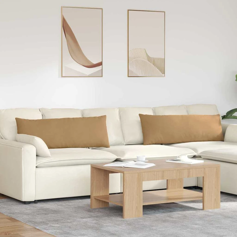 Sofa Pagalvės 2 pcs Ruda 120 x 40 cm Kordūrinis audinys