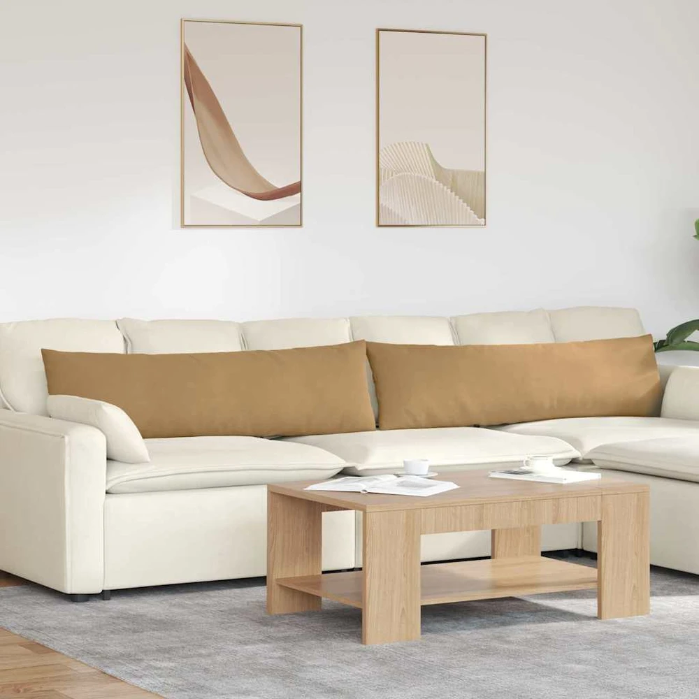 Sofa Pagalvės 2 pcs Ruda 145 x 40 cm Kordūrinis audinys