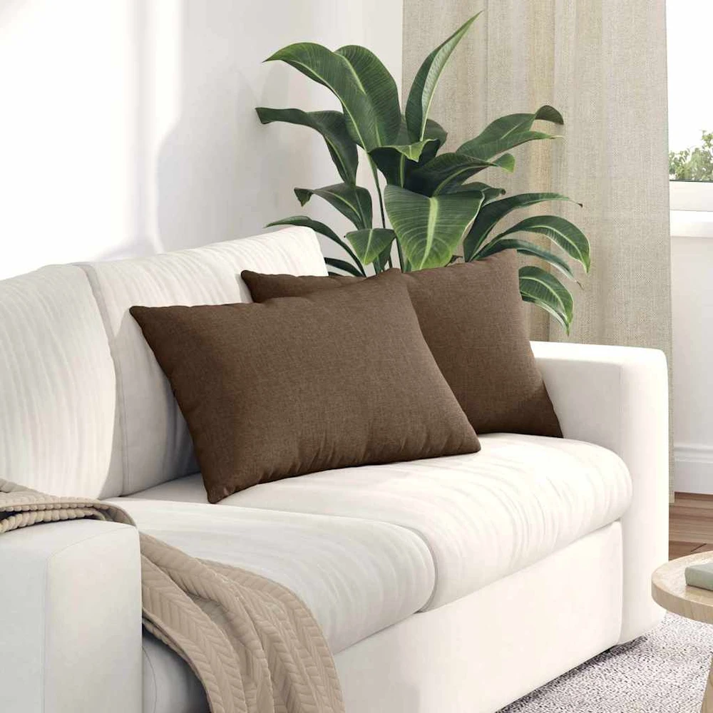 Sofa Pagalvės 2 pcs Ruda 60 x 40 cm audinys