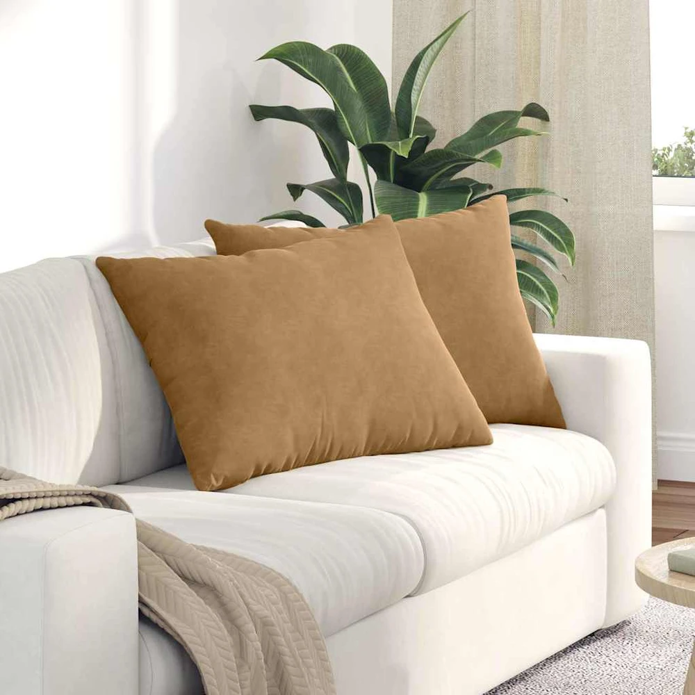 Sofa Pagalvės 2 pcs Ruda 70 x 50 cm Kordūrinis audinys