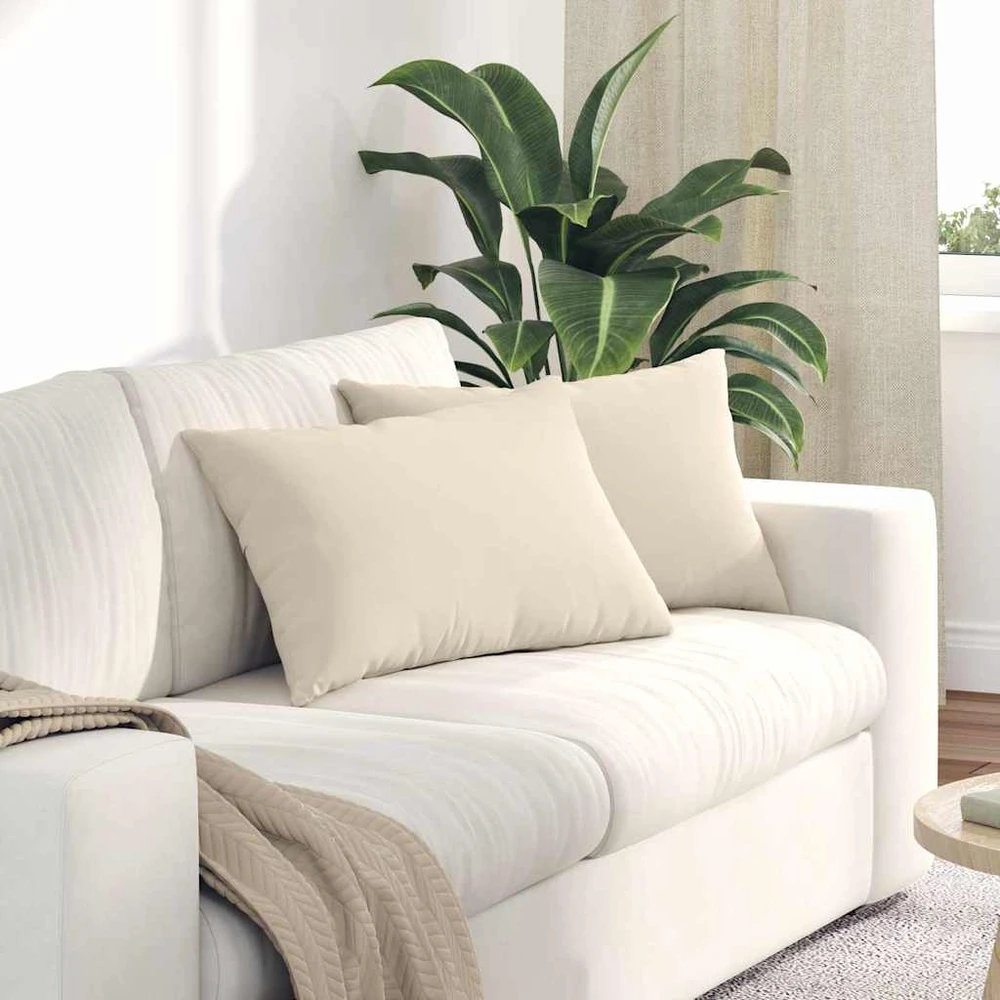Sofa Pagalvės 2 vnt. audinys Smėlio 60 x 40 cm