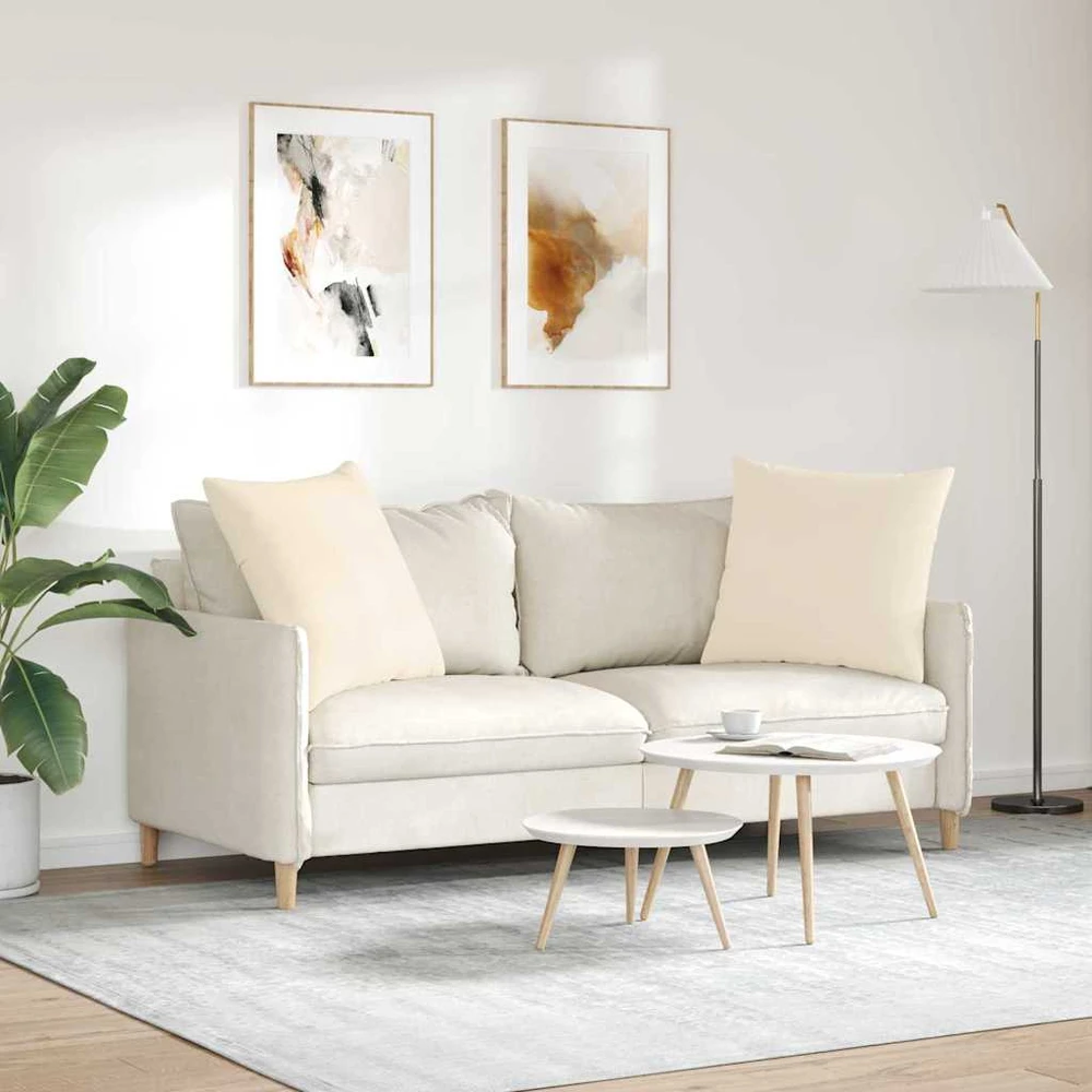 Sofa Pagalvės 2 vnt. audinys Smėlio 60 x 60 cm