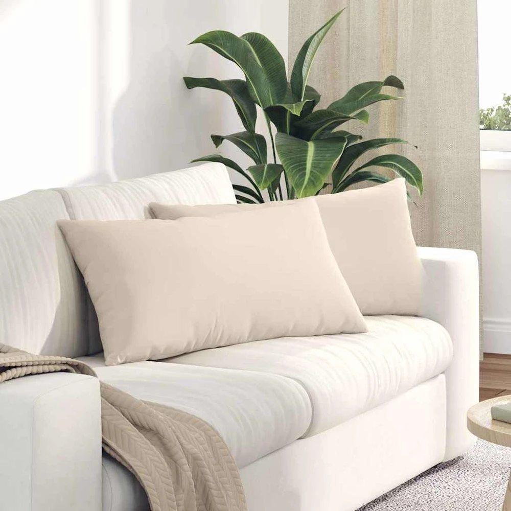 Sofa Pagalvės 2 vnt. audinys Smėlio 80 x 40 cm