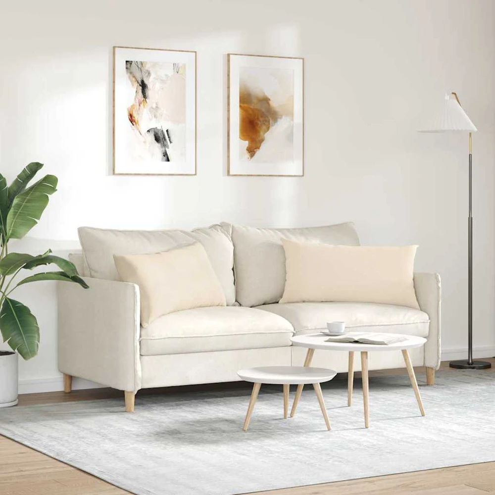 Sofa Pagalvės 2 vnt. audinys Smėlio 80 x 40 cm