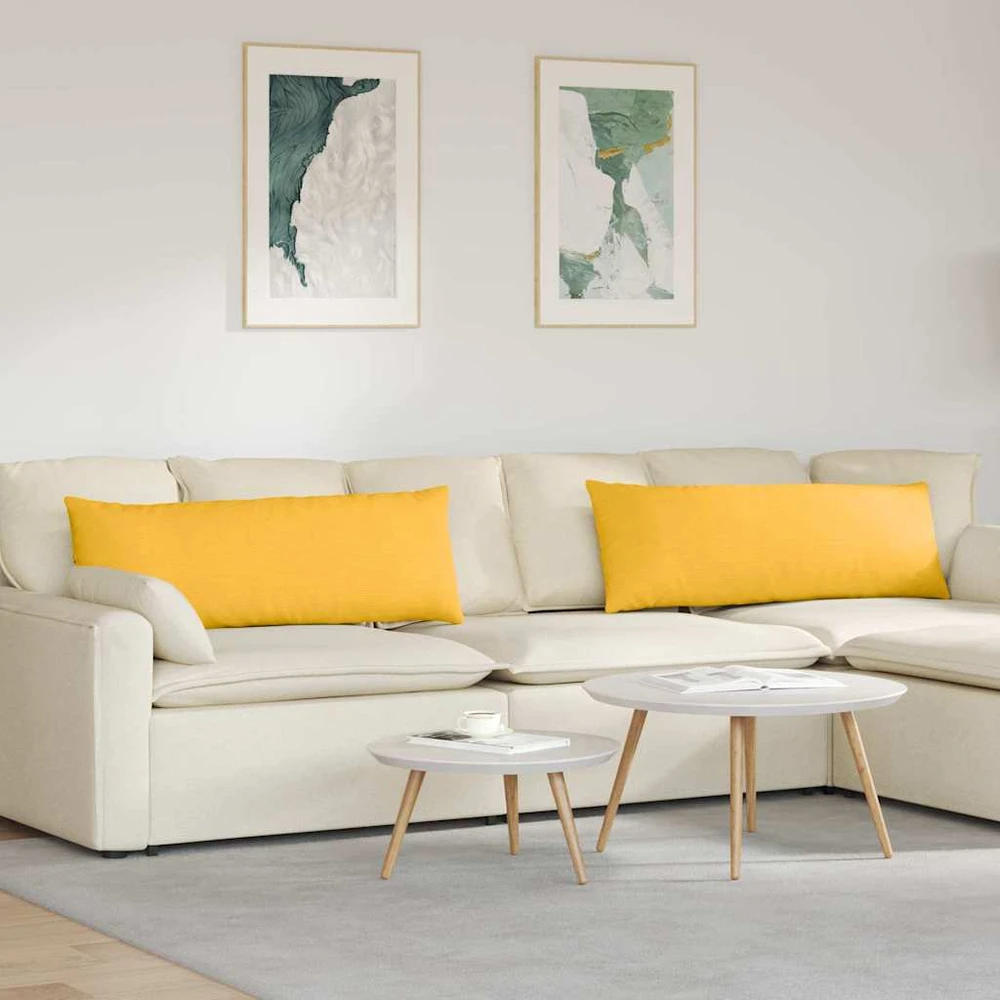 Sofa Pagalvės 2 pcs Šviesi geltona 120 x 40 cm