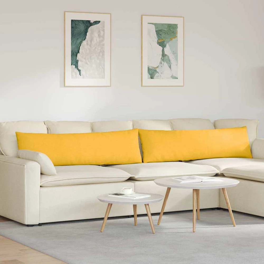 Sofa Pagalvės 2 pcs Šviesi geltona 145 x 40 cm