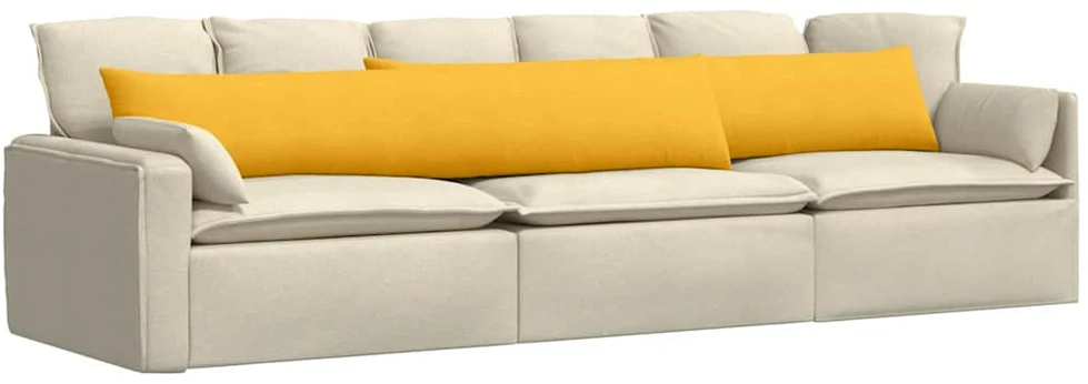 Sofa Pagalvės 2 pcs Šviesi geltona 200 x 40 cm