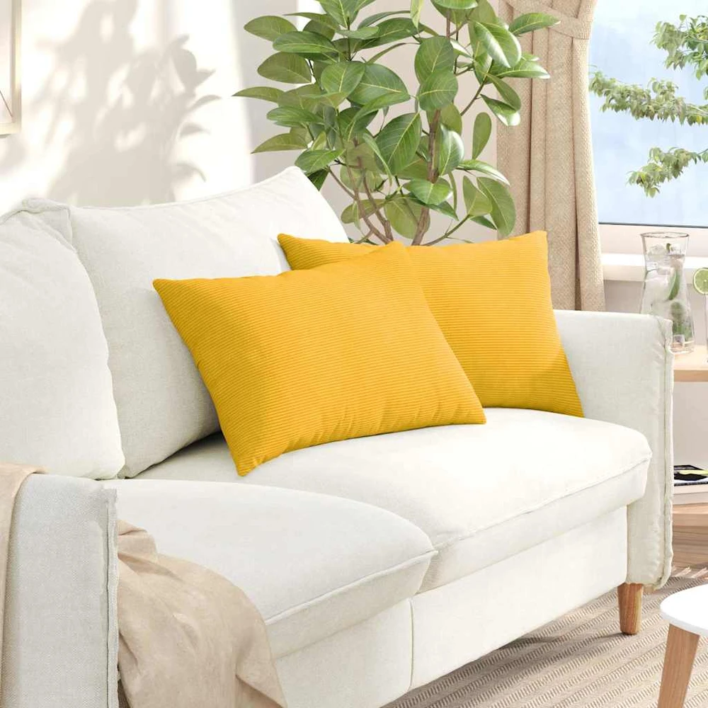 Sofa Pagalvės 2 pcs Šviesi geltona 60 x 40 cm