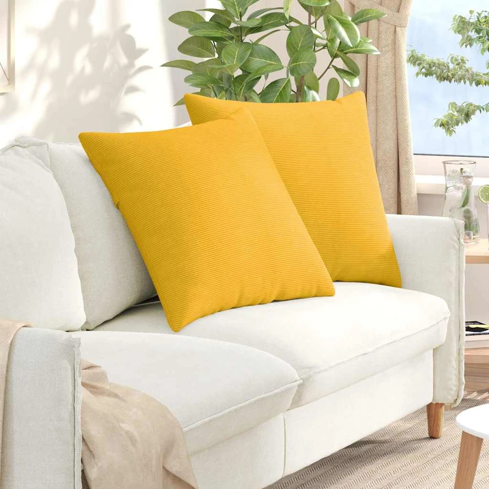 Sofa Pagalvės 2 pcs Šviesi geltona 80 x 80 cm