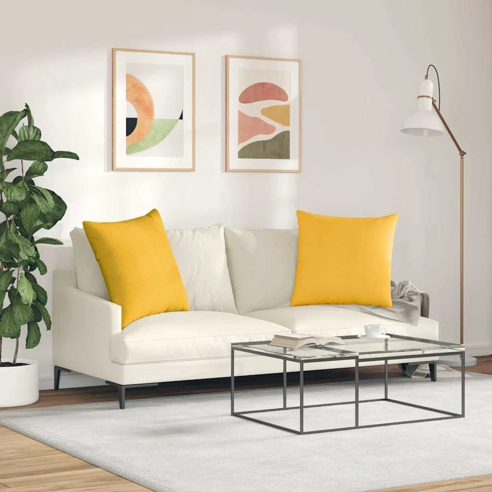 Sofa Pagalvės 2 pcs Šviesi geltona 80 x 80 cm