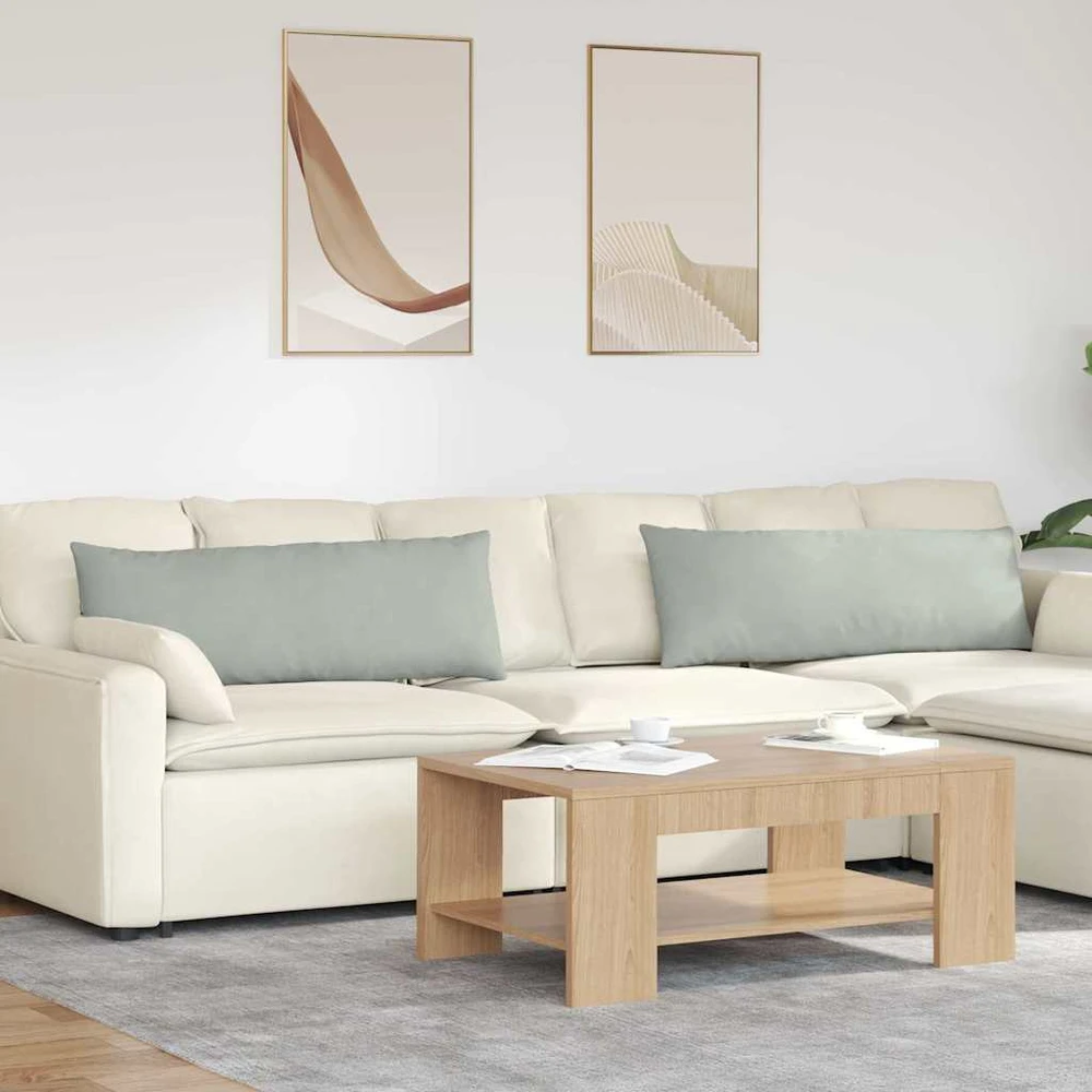 Sofa Pagalvės 2 pcs Šviesiai pilka 120 x 40 cm