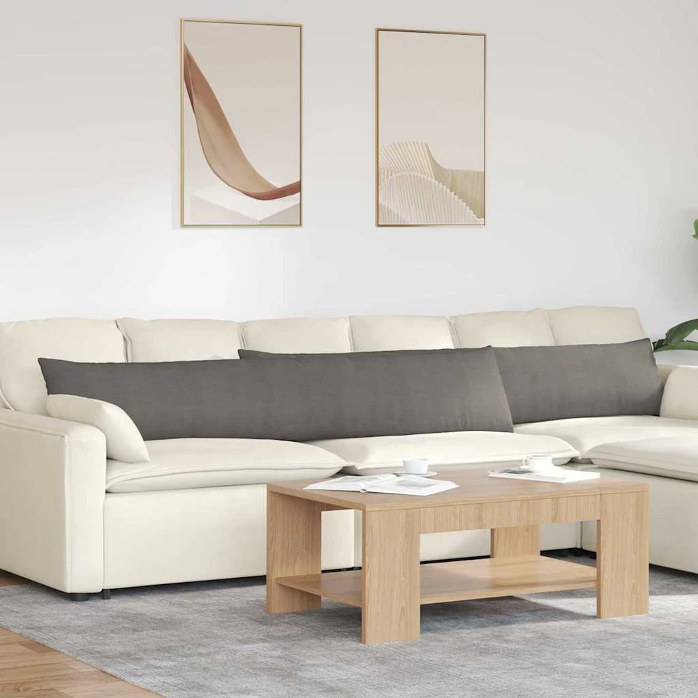 Sofa Pagalvės 2 pcs Šviesiai pilka 200 x 40 cm