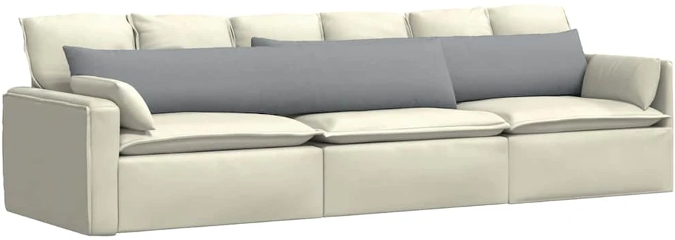 Sofa Pagalvės 2 vnt. audinys Šviesiai pilka 200 x 40 cm