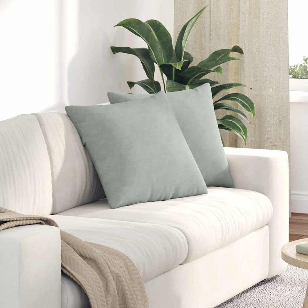 Sofa Pagalvės 2 pcs Šviesiai pilka 50 x 50 cm