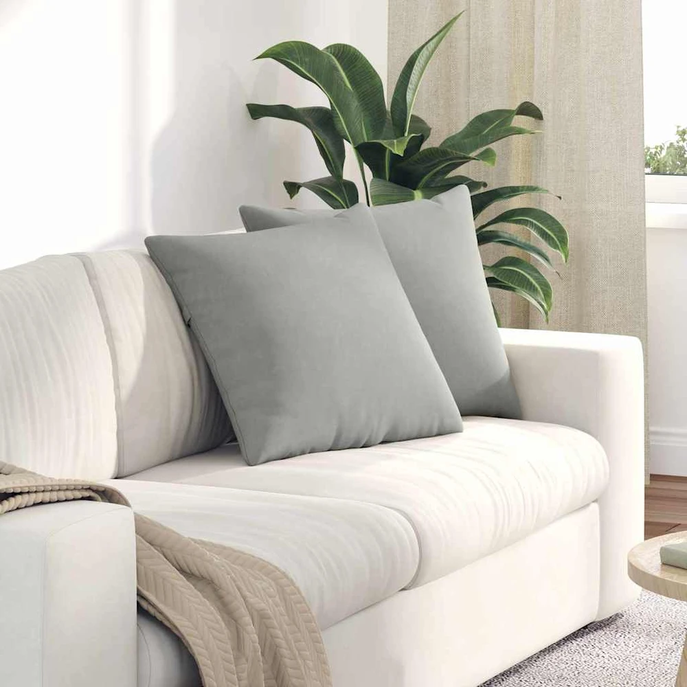 Sofa Pagalvės 2 vnt. audinys Šviesiai pilka 50 x 50 cm