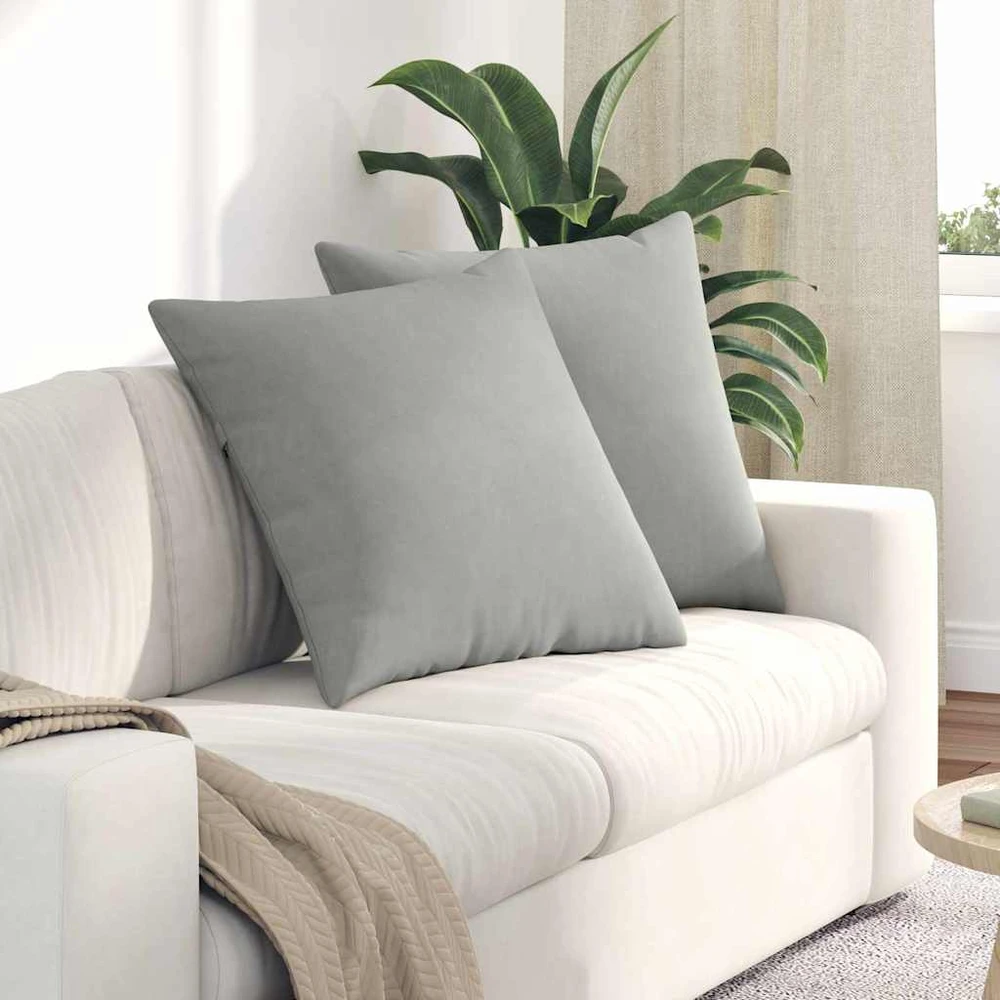 Sofa Pagalvės 2 vnt. audinys Šviesiai pilka 60 x 60 cm