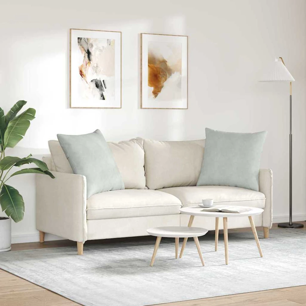 Sofa Pagalvės 2 pcs Šviesiai pilka 60 x 60 cm
