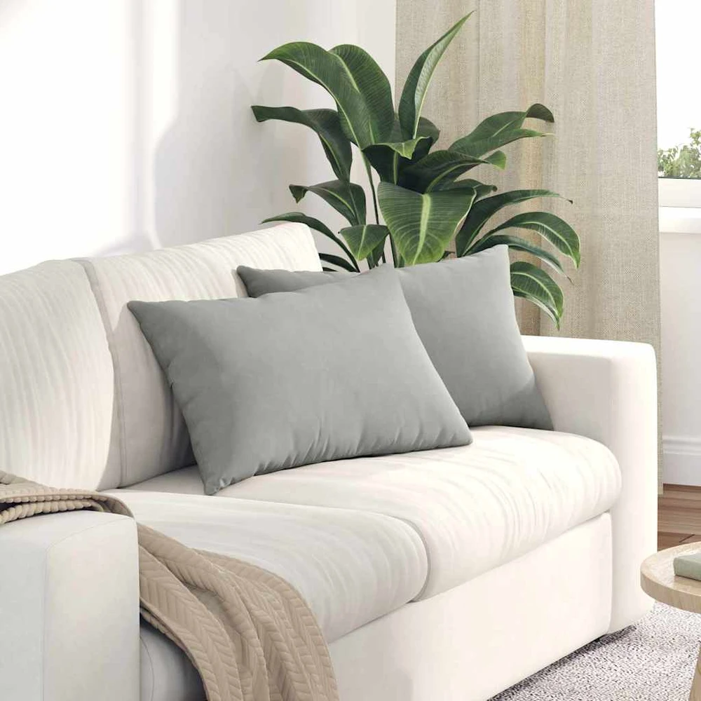 Sofa Pagalvės 2 vnt. audinys Šviesiai pilka 60 x 40 cm