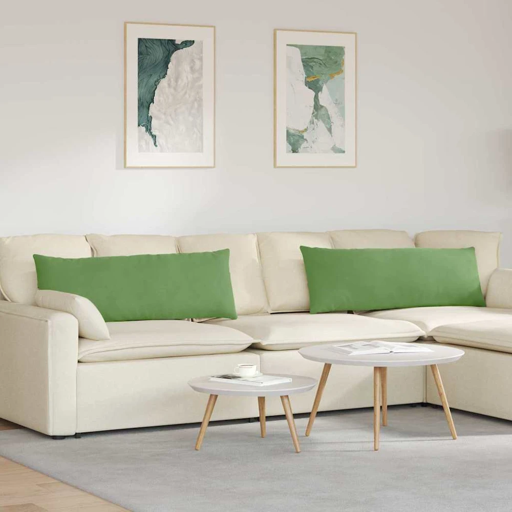 Sofa Pagalvės 2 pcs Šviesiai žalia 120 x 40 cm