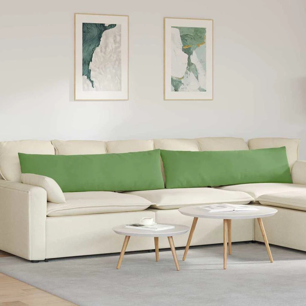 Sofa Pagalvės 2 pcs Šviesiai žalia 145 x 40 cm