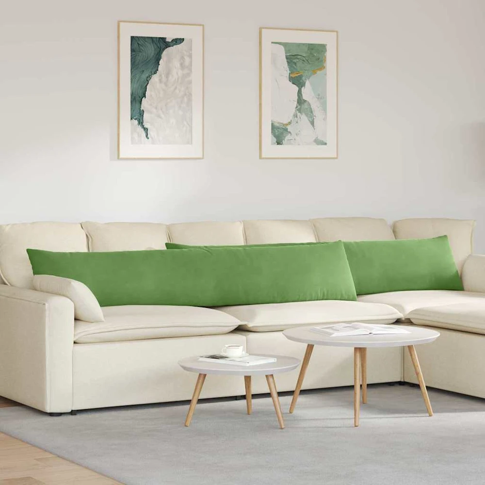 Sofa Pagalvės 2 pcs Šviesiai žalia 200 x 40 cm