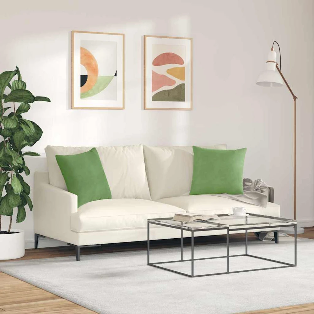 Sofa Pagalvės 2 pcs Šviesiai žalia 45 x 45 cm
