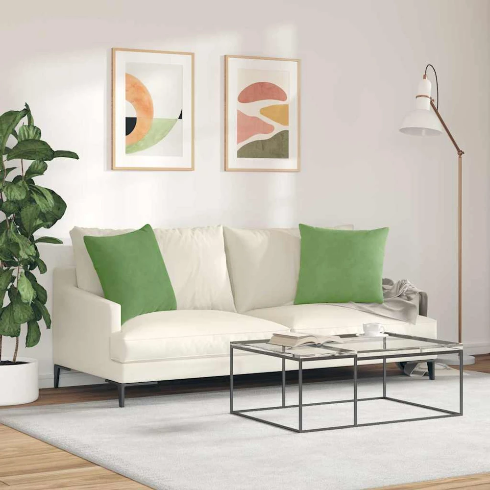 Sofa Pagalvės 2 pcs Šviesiai žalia 50 x 50 cm