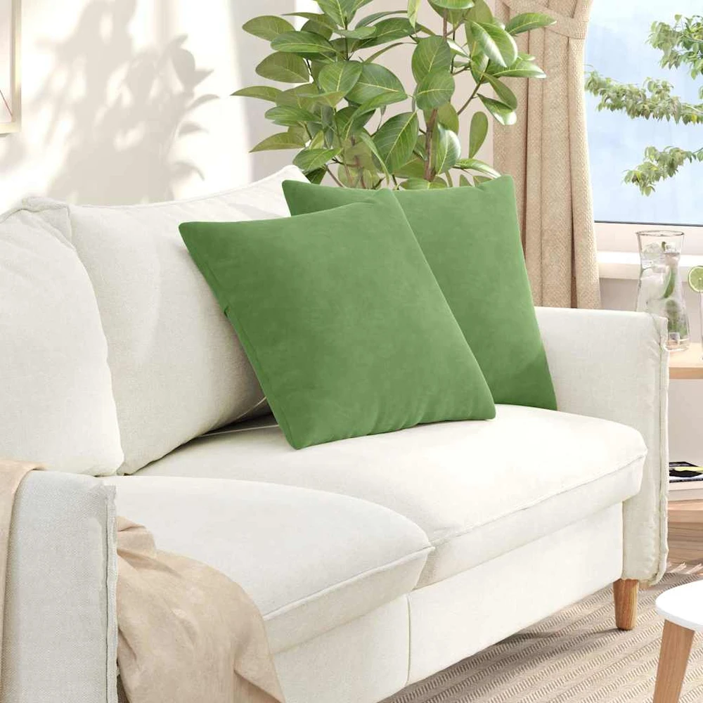 Sofa Pagalvės 2 pcs Šviesiai žalia 50 x 50 cm