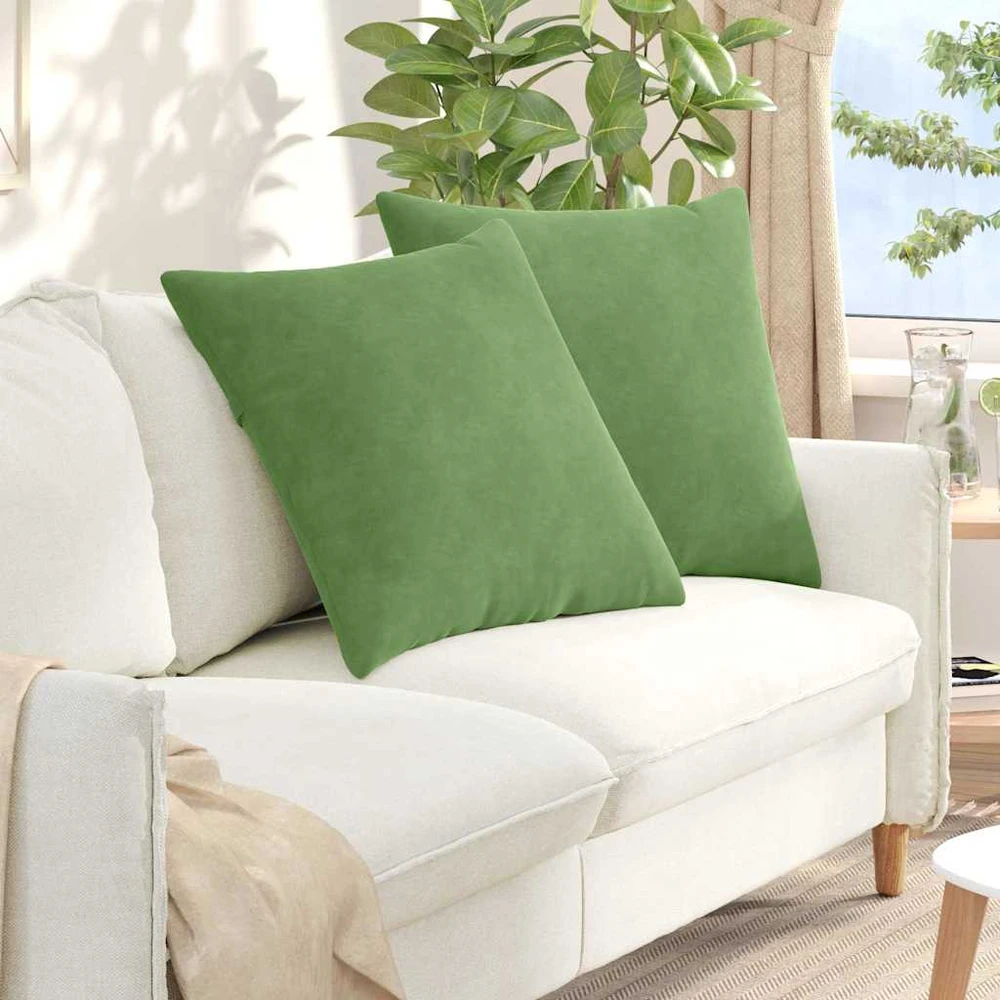 Sofa Pagalvės 2 pcs Šviesiai žalia 60 x 60 cm