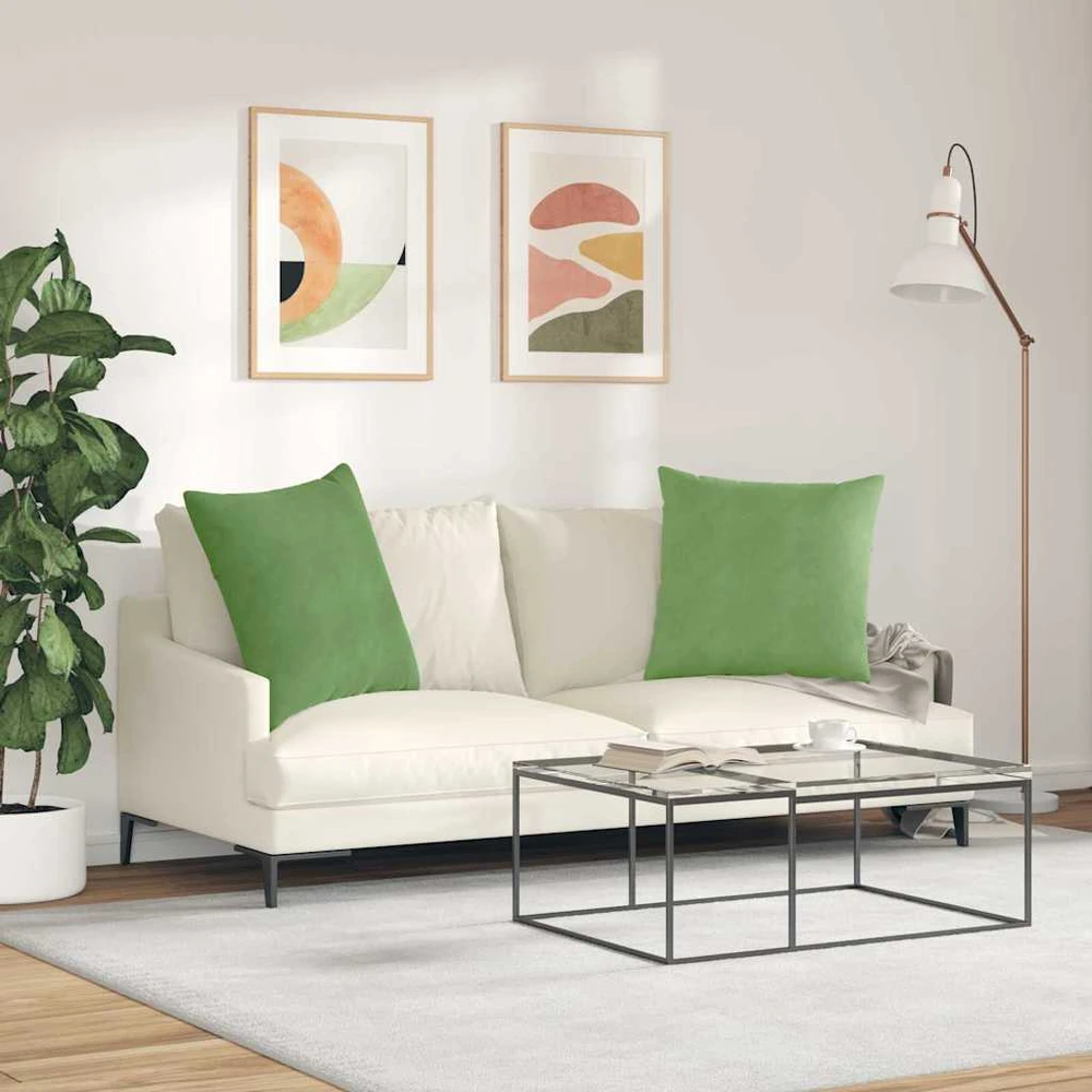 Sofa Pagalvės 2 pcs Šviesiai žalia 80 x 80 cm
