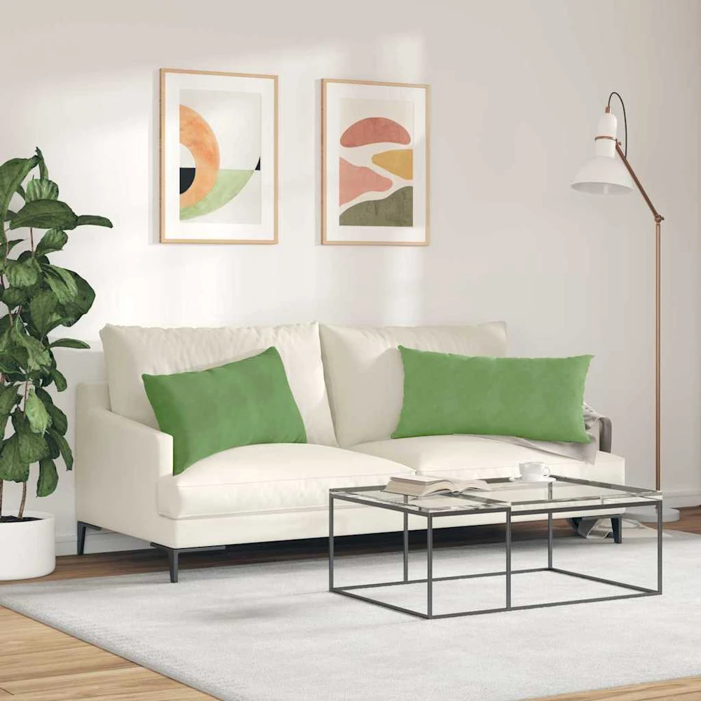 Sofa Pagalvės 2 pcs Šviesiai žalia 80 x 40 cm