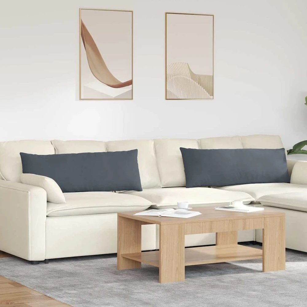 Sofa Pagalvės 2 pcs Tamsiai pilka 120 x 40 cm