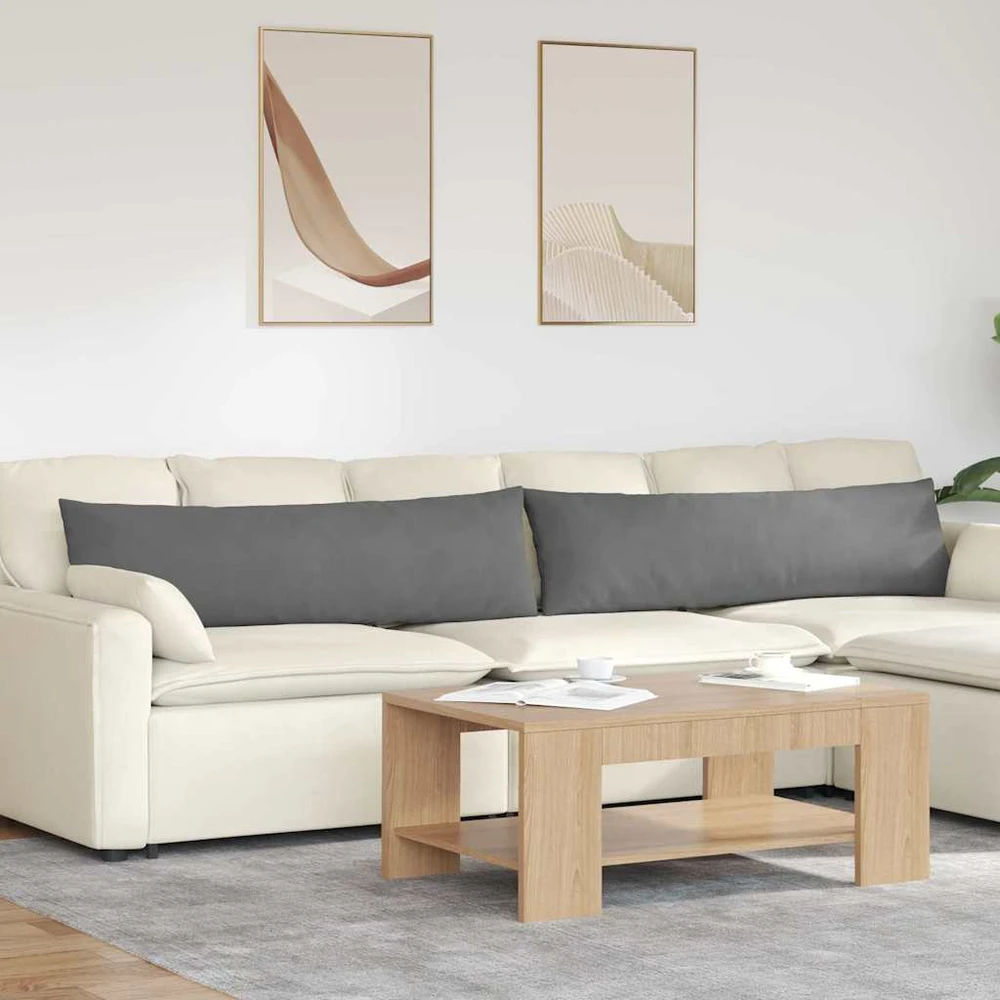 Sofa Pagalvės 2 vnt. audinys Tamsiai pilka 145 x 40 cm