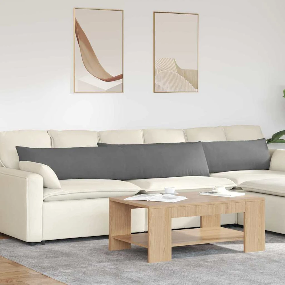Sofa Pagalvės 2 vnt. audinys Tamsiai pilka 200 x 40 cm