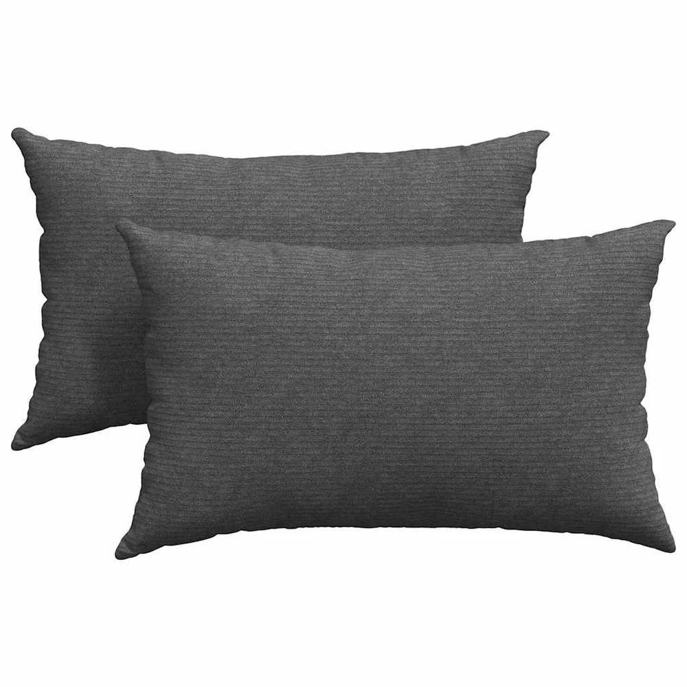 Sofa Pagalvės 2 pcs Tamsiai pilka 50 x 30 cm Kordūrinis audinys