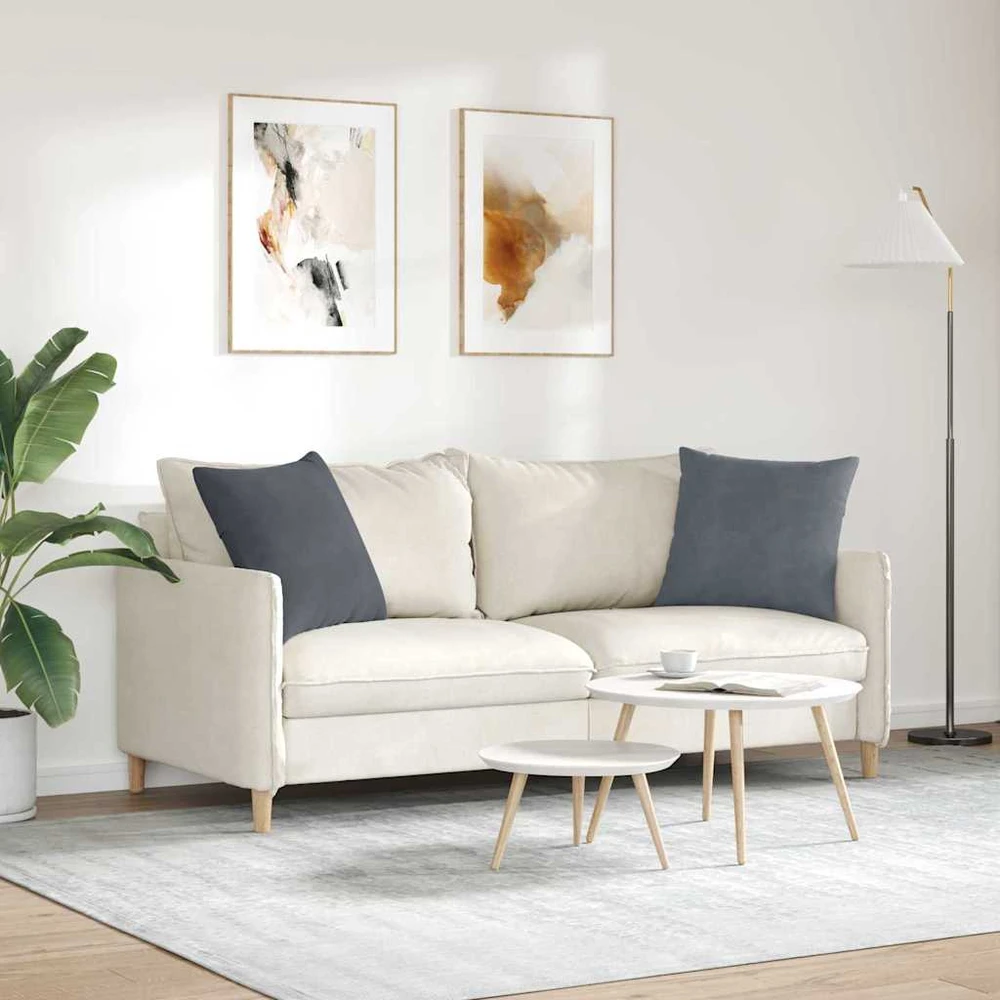 Sofa Pagalvės 2 pcs Tamsiai pilka 50 x 50 cm Kordūrinis audinys