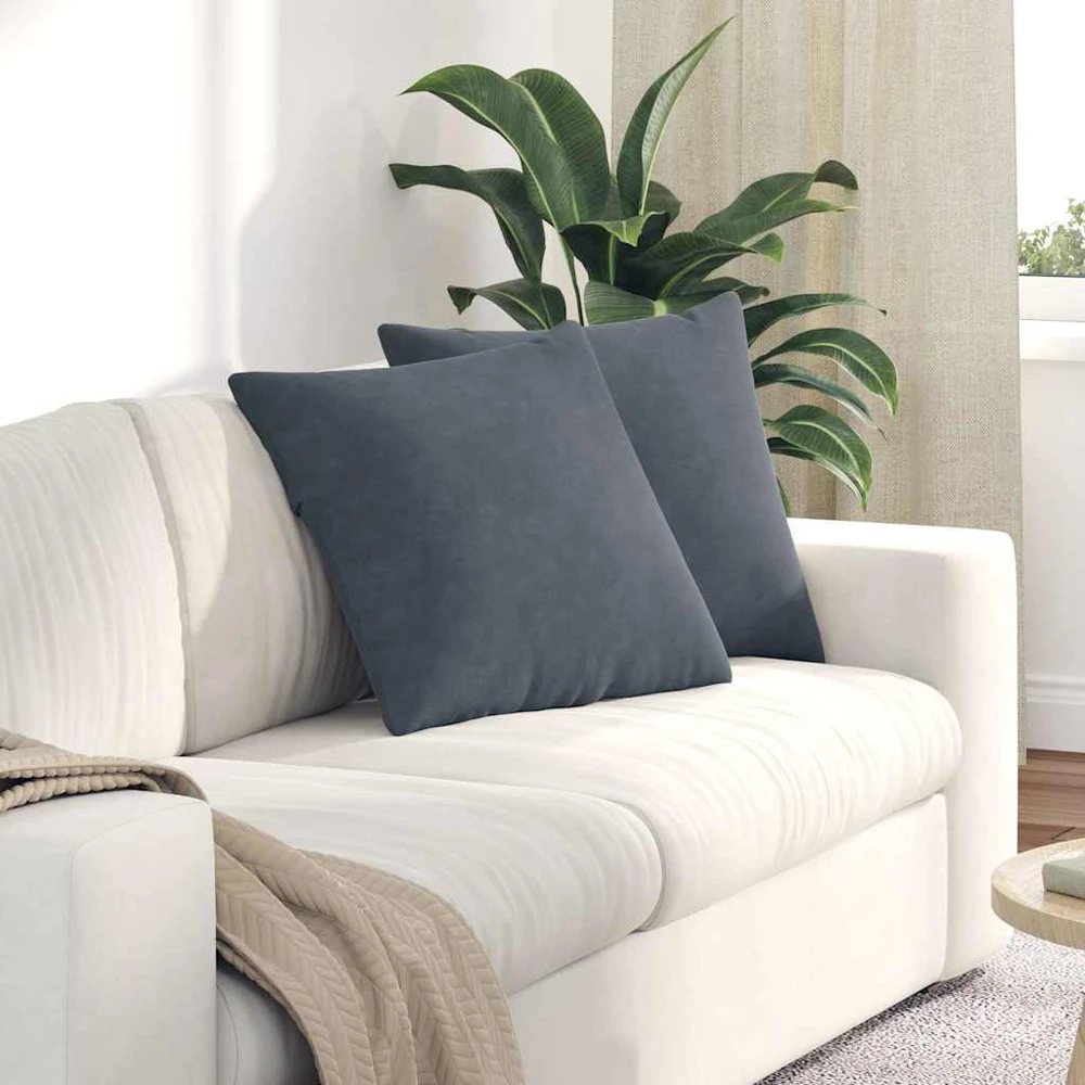 Sofa Pagalvės 2 vnt. Tamsiai pilka 50 x 50 cm Kordūrinis audinys