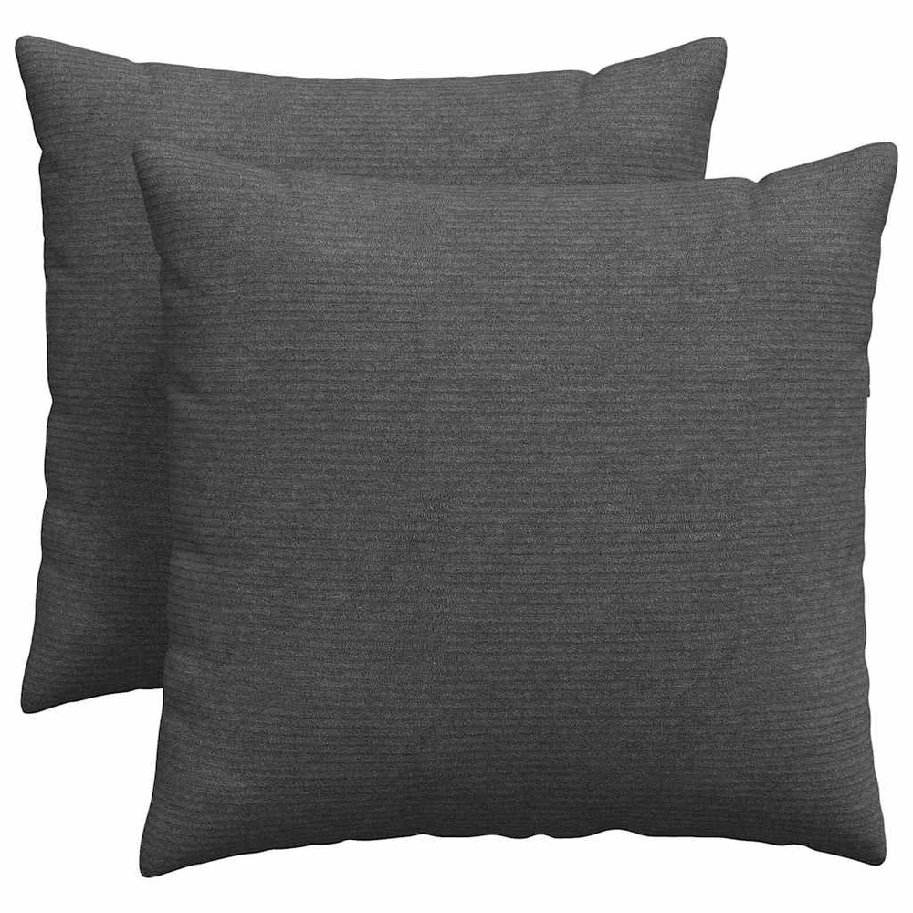 Sofa Pagalvės 2 pcs Tamsiai pilka 50 x 50 cm Kordūrinis audinys
