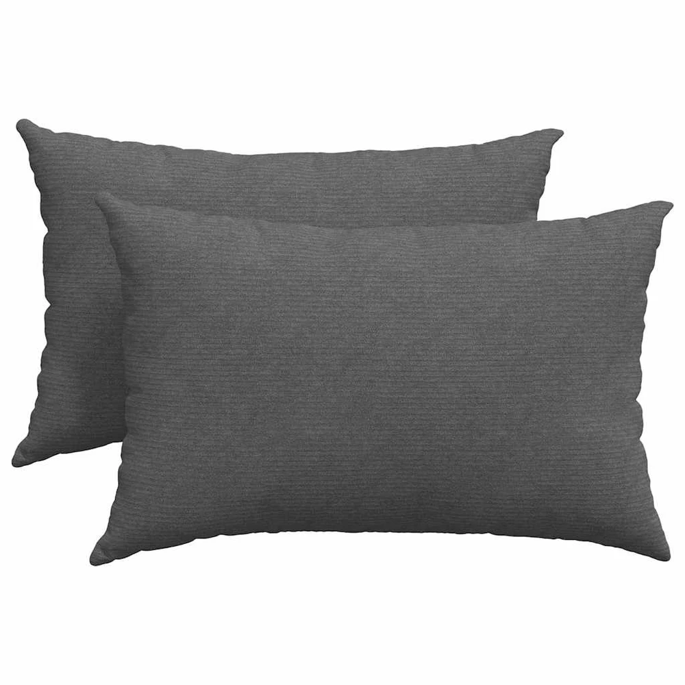 Sofa Pagalvės 2 pcs Tamsiai pilka 60 x 40 cm Kordūrinis audinys