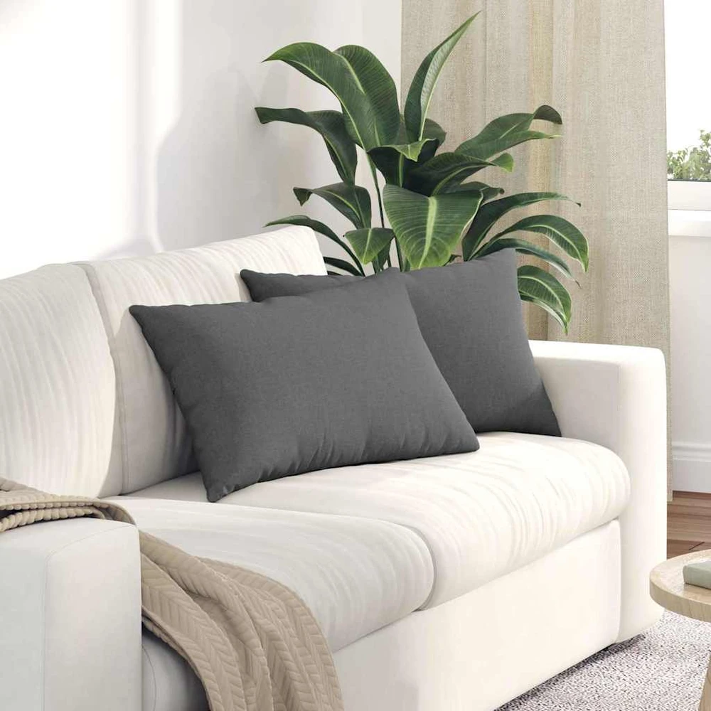 Sofa Pagalvės 2 vnt. audinys Tamsiai pilka 60 x 40 cm