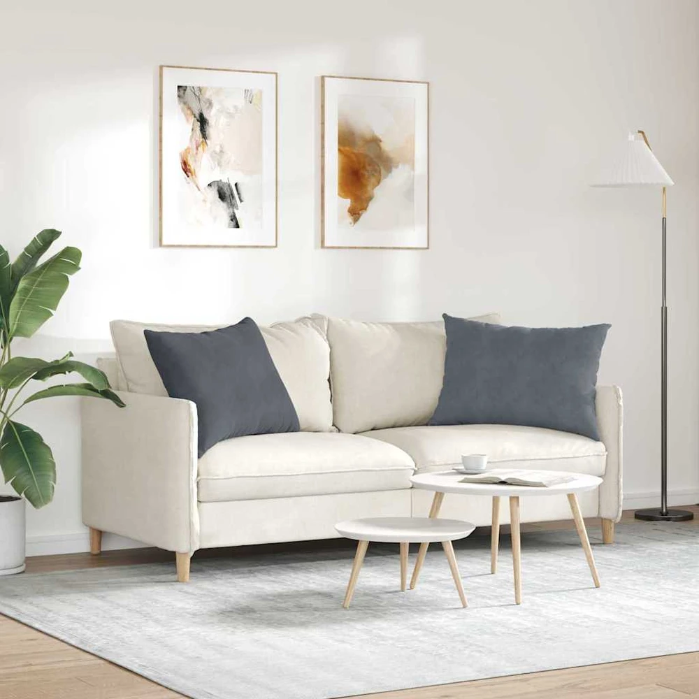 Sofa Pagalvės 2 vnt. Tamsiai pilka 70 x 50 cm Kordūrinis audinys