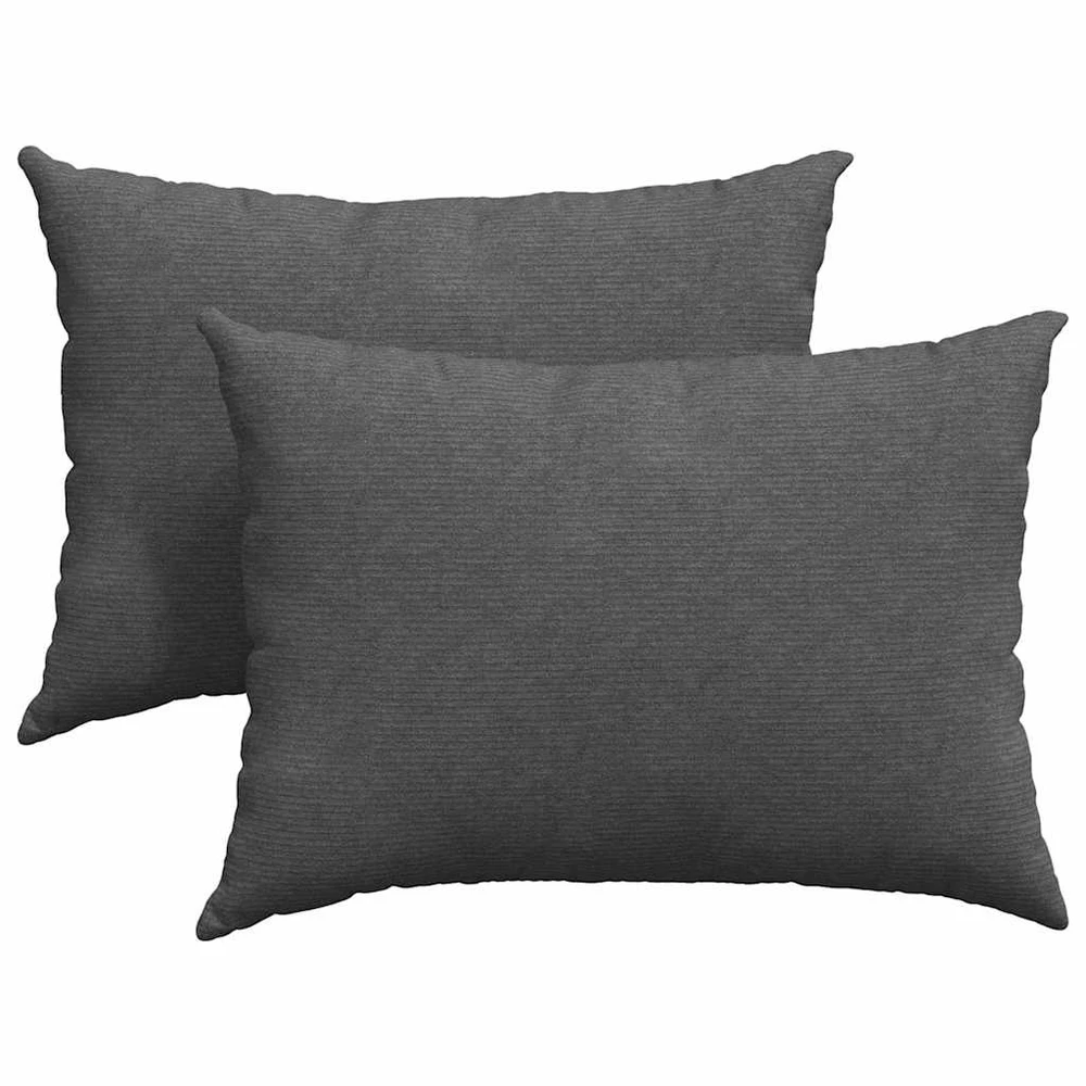 Sofa Pagalvės 2 pcs Tamsiai pilka 70 x 50 cm Kordūrinis audinys