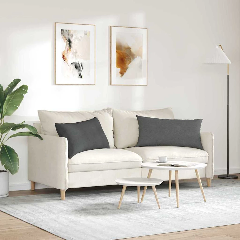 Sofa Pagalvės 2 pcs Tamsiai pilka 80 x 40 cm Kordūrinis audinys