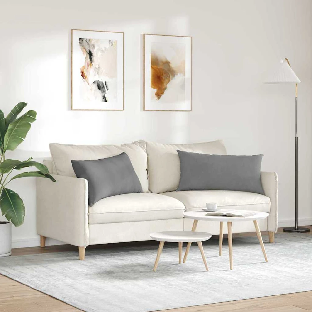 Sofa Pagalvės 2 vnt. audinys Tamsiai pilka 80 x 40 cm