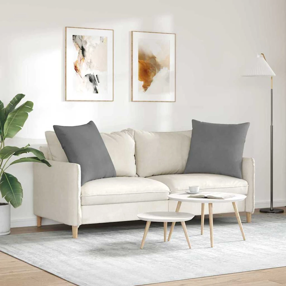Sofa Pagalvės 2 vnt. audinys Tamsiai pilka 80 x 80 cm