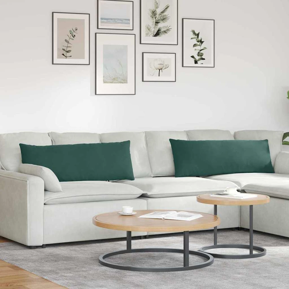 Sofa Pagalvės 2 pcs Tamsiai žalia 120 x 40 cm