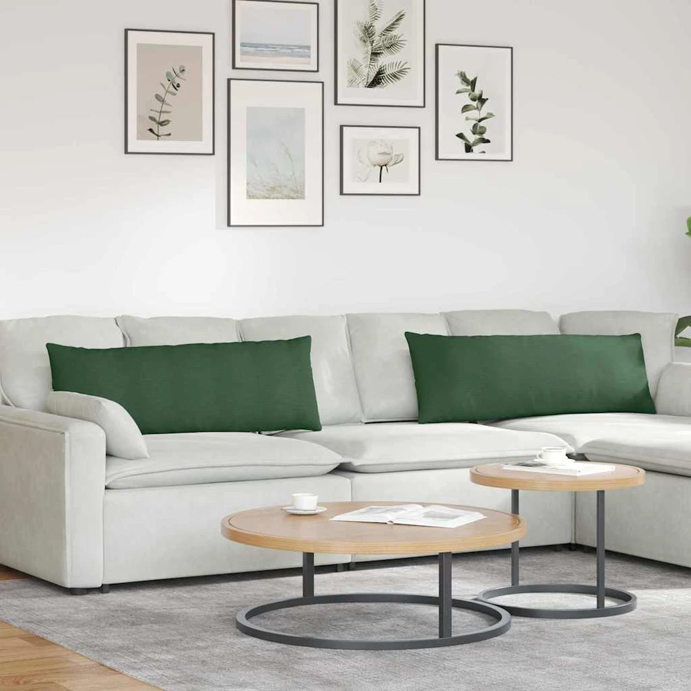 Sofa Pagalvės 2 pcs Tamsiai žalia 120 x 40 cm
